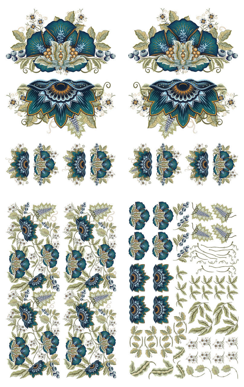 Embroidered Lotus - Rub-on Transfer
