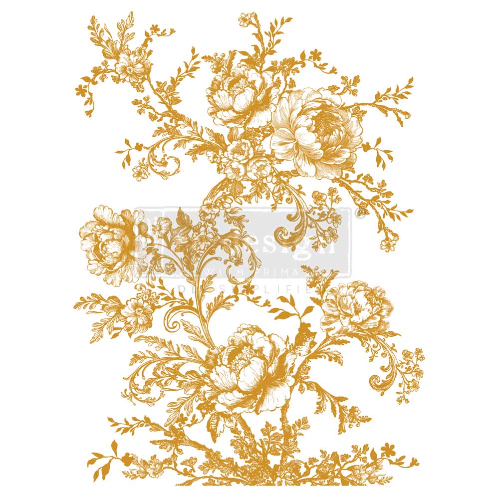 DECOR TRANSFERS® FOIL – ÉGLANTINE ELEGANCE – TOTAL SHEET SIZE 18″X24″, CUT INTO 2 SHEETS