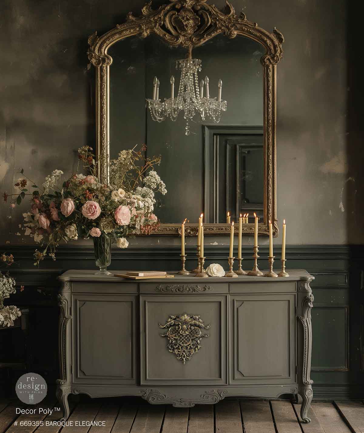 DECOR POLY® – BAROQUE ELEGANCE – 10″X9.89″X0.49″ / 25.4CMX25.1CMX1.2CM