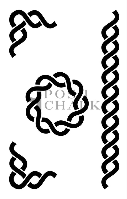 Posh Chalk Celtic Pattern Stencil 19.5×29.7cm (PCS077)