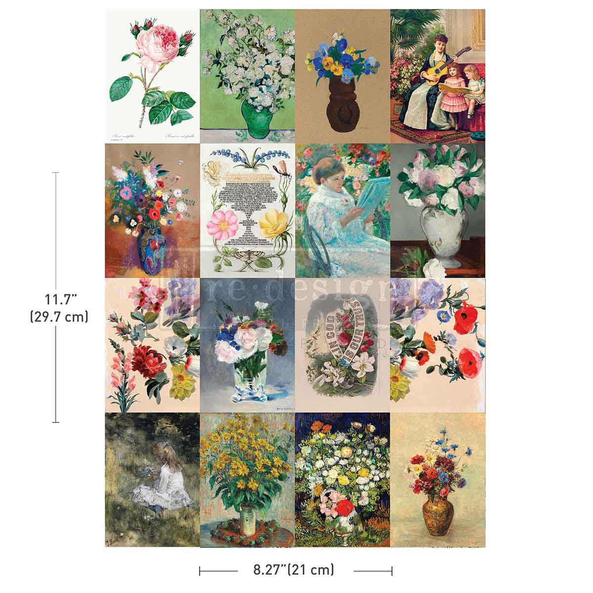 A4 TRANSFER – FLORAL AMBIANCE – 1 SHEET, 8.3″X11.7″