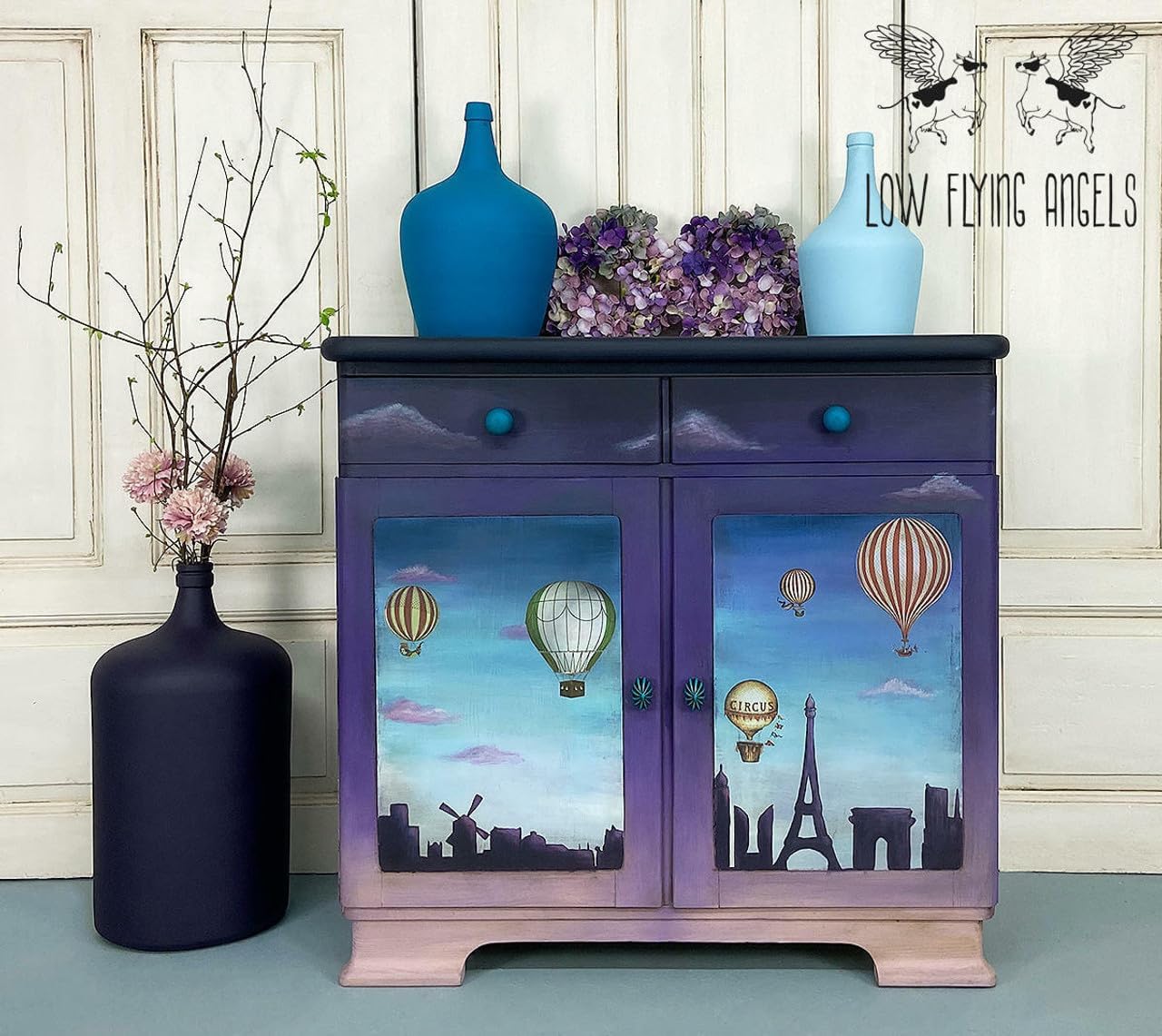 Hot Air Balloons & Clocks Transfer