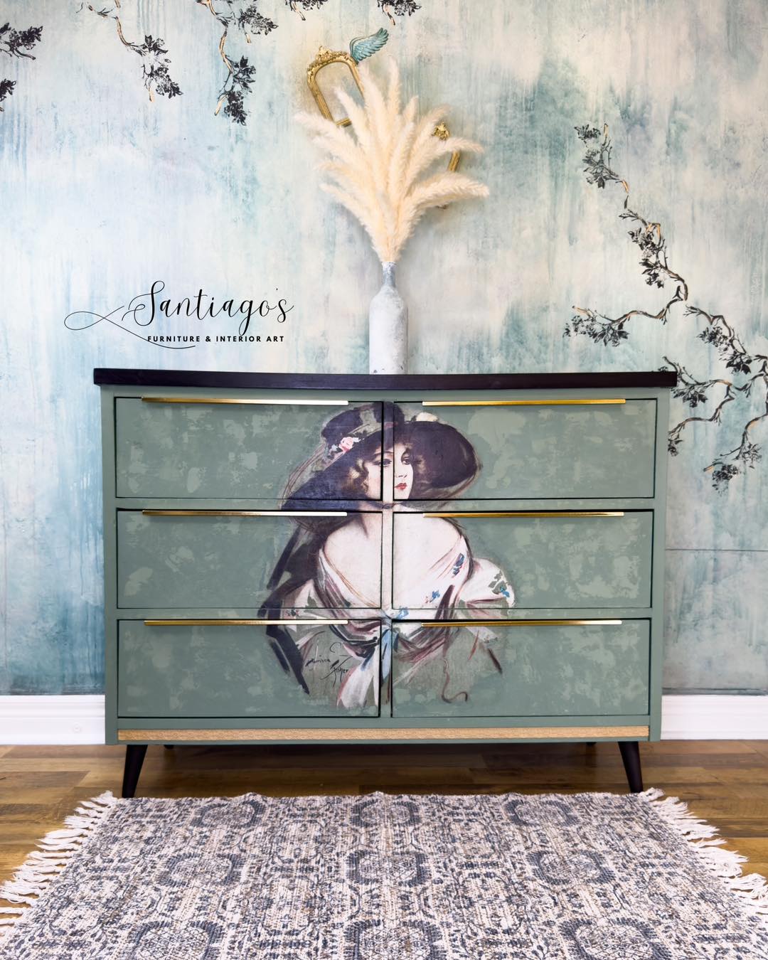 Stephanie in Green A3 Posh Chalk Deluxe Decoupage