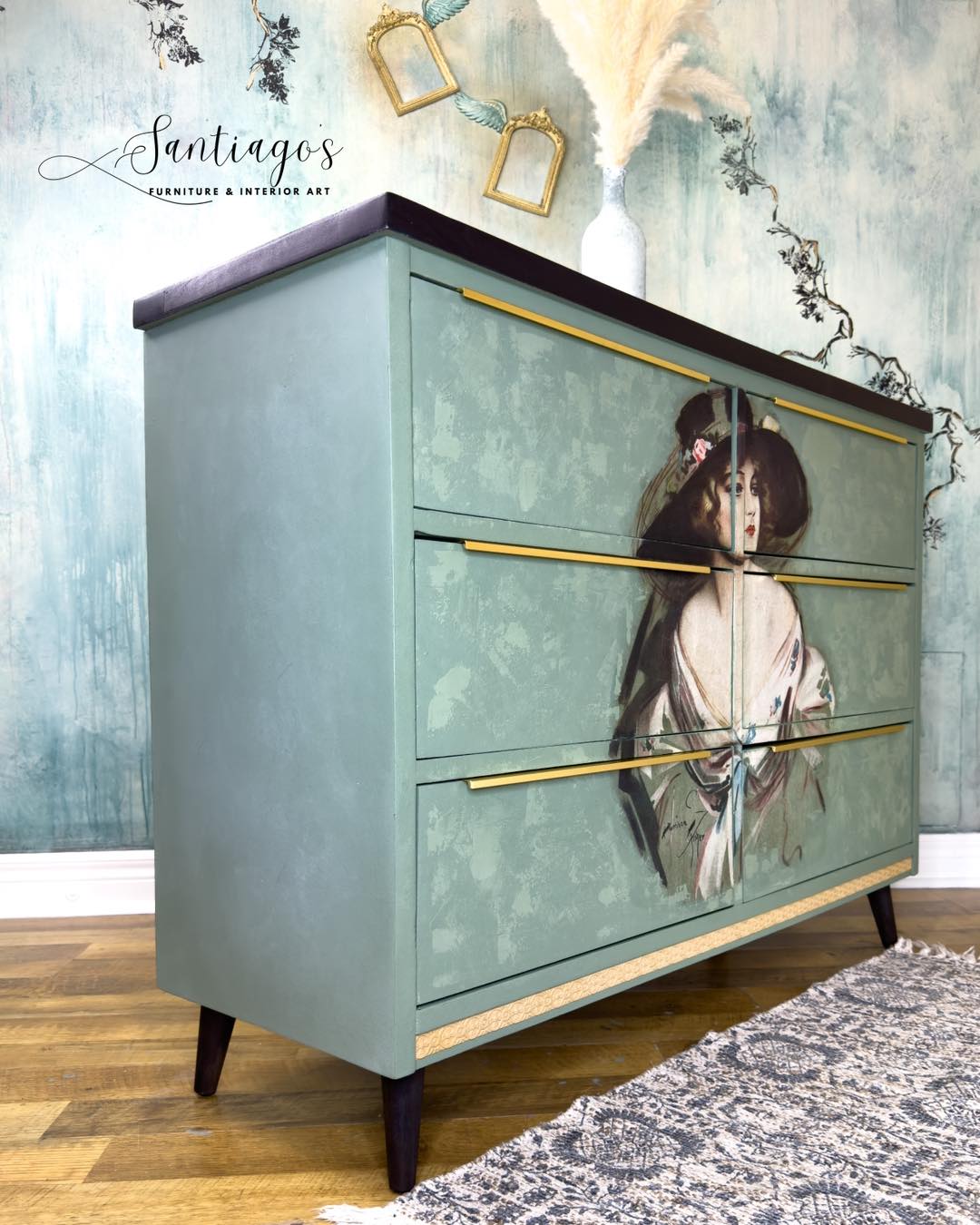 Stephanie in Green A3 Posh Chalk Deluxe Decoupage
