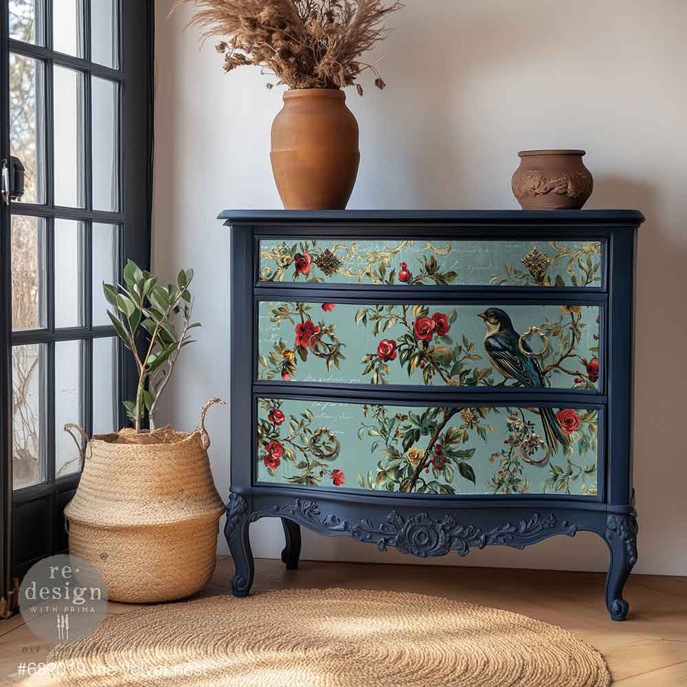 A1 DECOUPAGE FIBER – THE VELVET NEST – 1 SHEET, 23.4″X33.1″