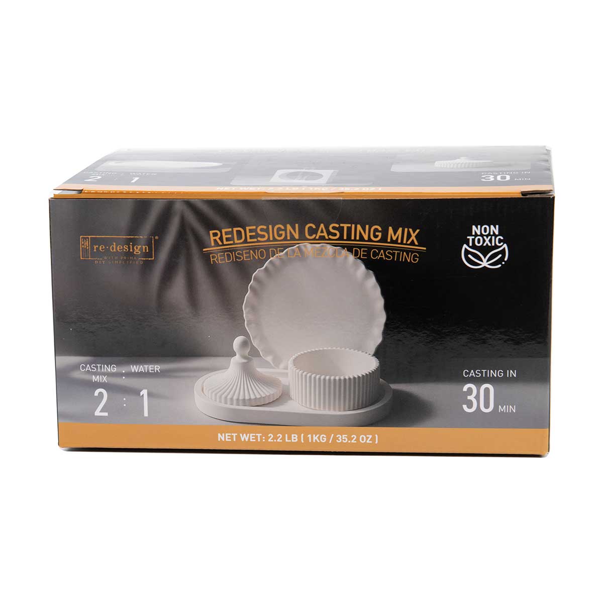 REDESIGN CASTING MIX KIT – 1 BAG OF MIX (2.2 LBS) + 1 SILICONE MIXING CUP + 2 PLASTIC MEASURING CUPS + 1 SILICONE SQUARE COASTER MOULD + 2 SILICONE MIXING STICKS