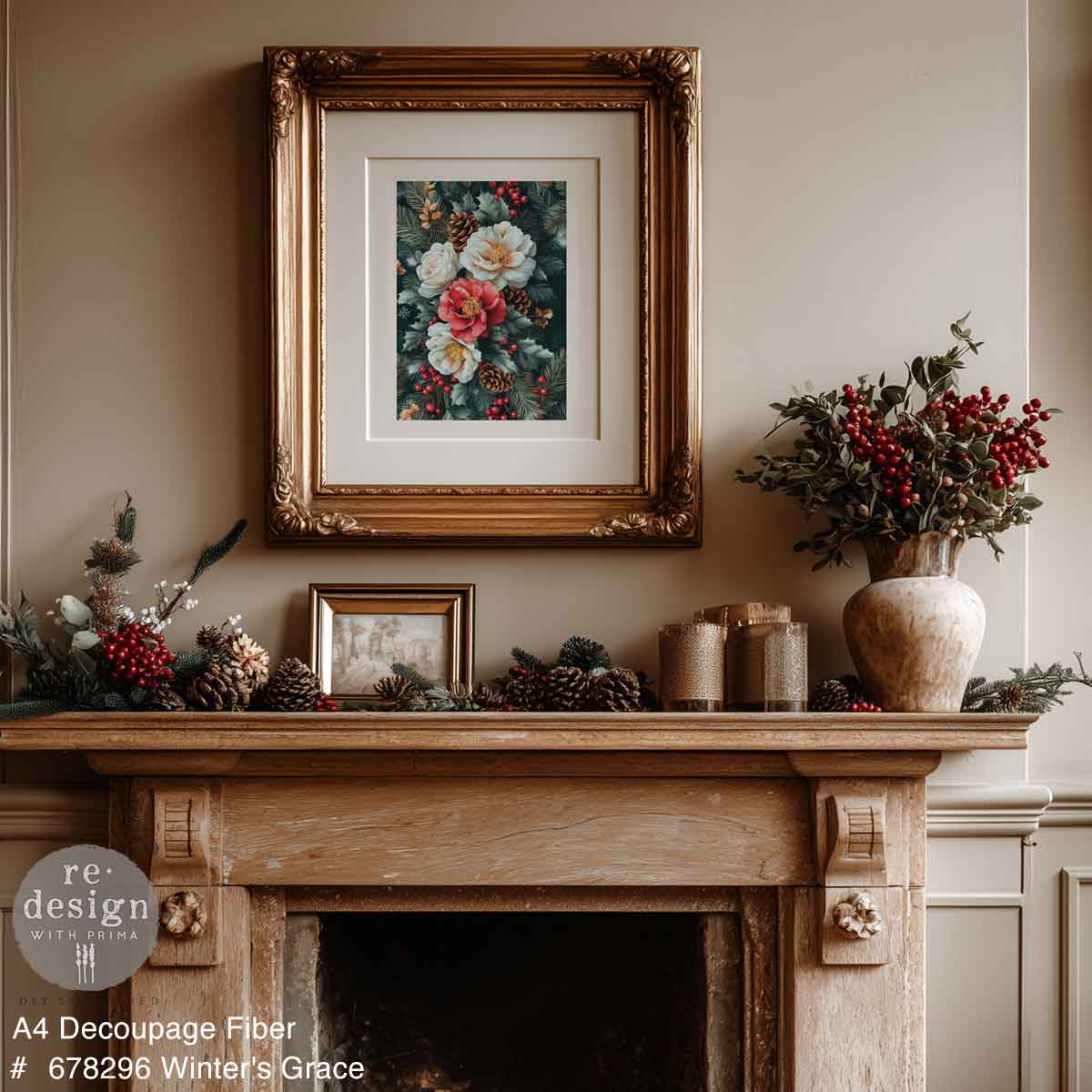 A4 DECOUPAGE – WINTER’S GRACE – 1 SHEET, 8.27″X11.69″