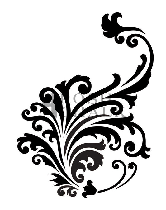 Posh Chalk Leafy Scroll Stencil 19.5×29.7cm (PCS081)