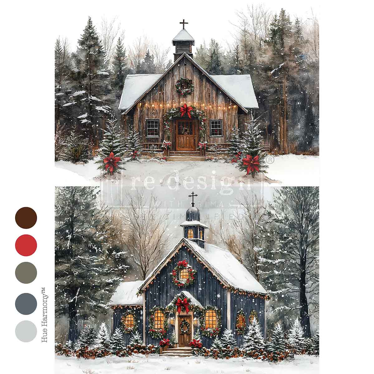 A4 DECOUPAGE – CHRISTMAS IN THE WOODS – 1 SHEET, 8.27″X11.69″