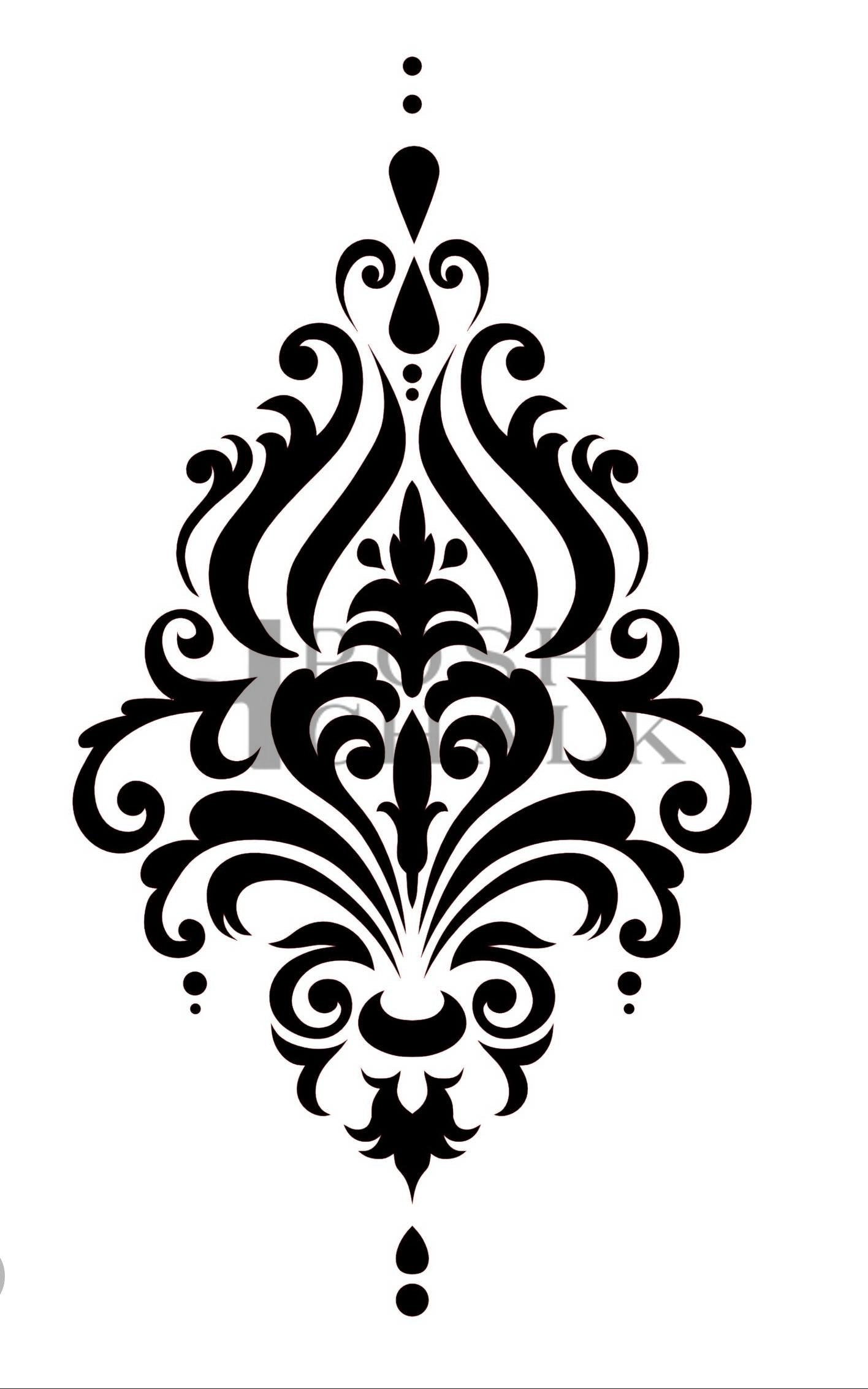 Posh Chalk Ornate Damask Stencil 19.5×29.7cm (PCS080)