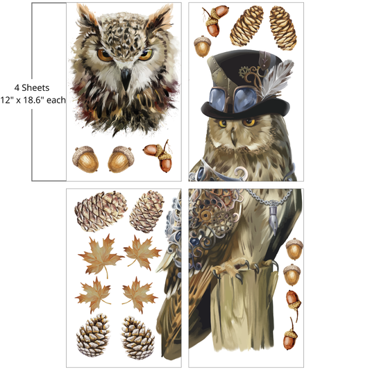 Steampunk Owl Adventure - Large Transfer