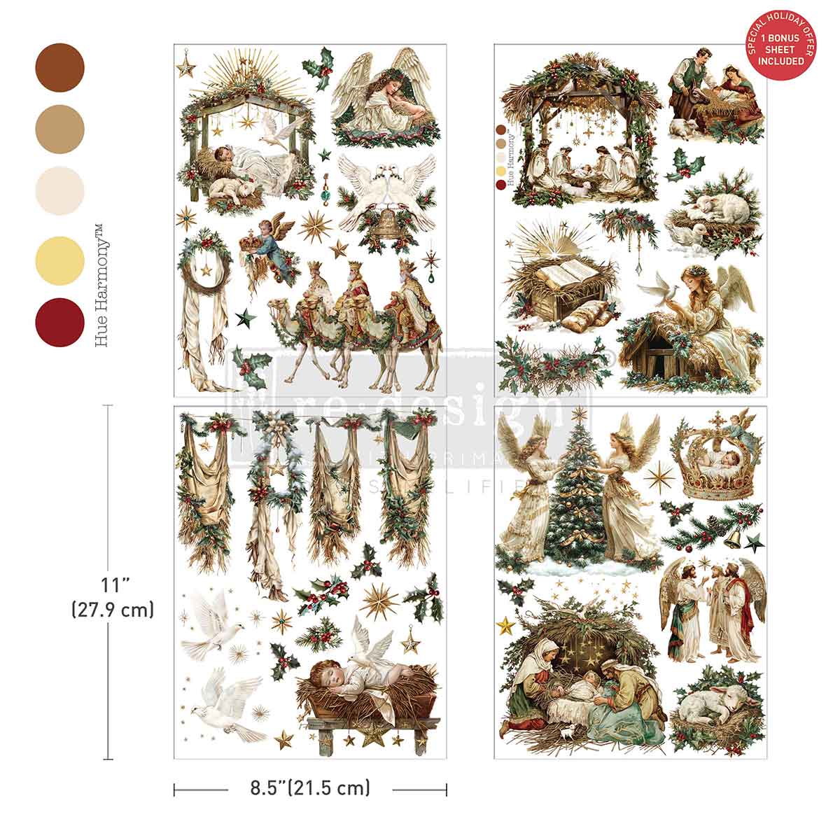 MIDDY TRANSFERS® – SACRED NIGHT COLLECTION – 3 SHEETS + 1 BONUS SHEET, 8.5″X11″