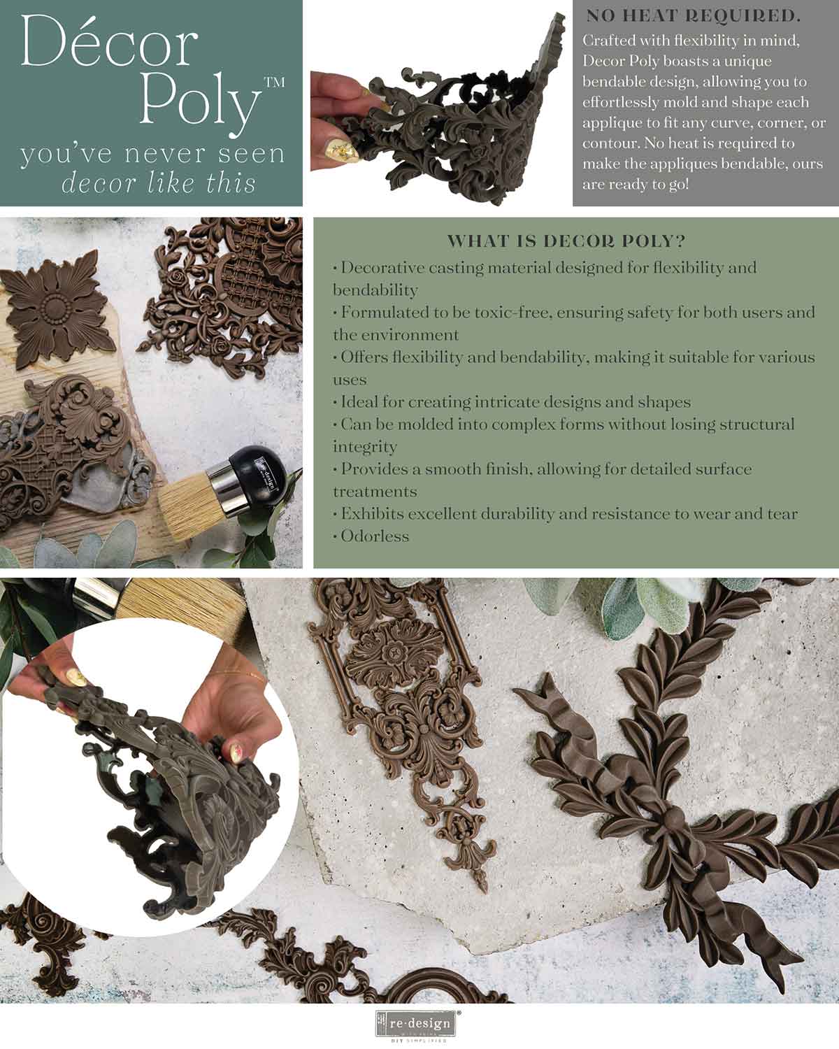 DECOR POLY® – ELABORATE FINERY – 12″X4.13″X0.25″ / 30.5CMX10.5CMX0.64CM