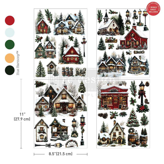 MIDDY TRANSFERS® – VILLAGE OF WONDER – 3 SHEETS + 1 BONUS SHEET, 8.5″X11″