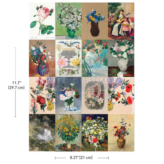 A4 TRANSFER – FLORAL AMBIANCE – 1 SHEET, 8.3″X11.7″