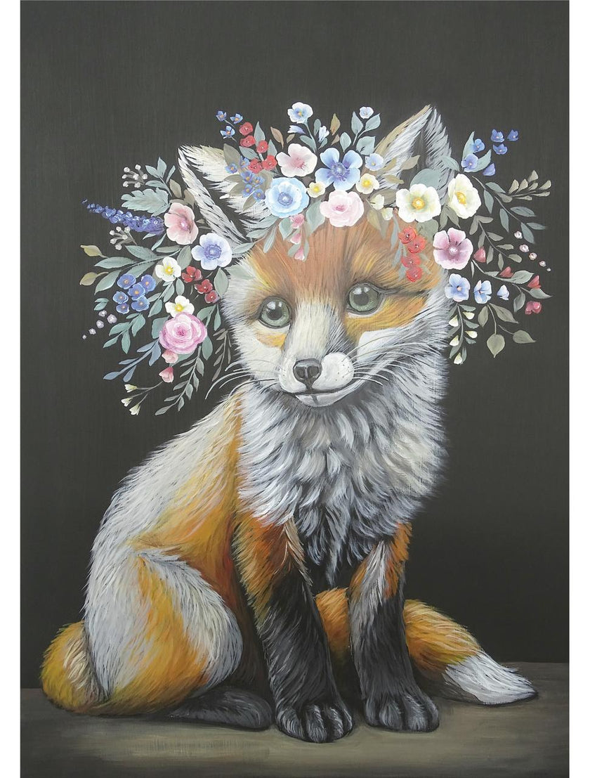 Floraison Fox - A3 Rice Decoupage Paper