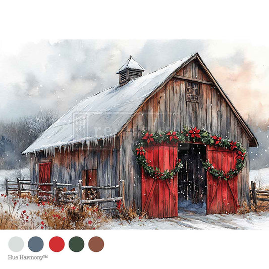 A4 DECOUPAGE – CRANBERRY CABIN – 1 SHEET, 8.27″X11.69″