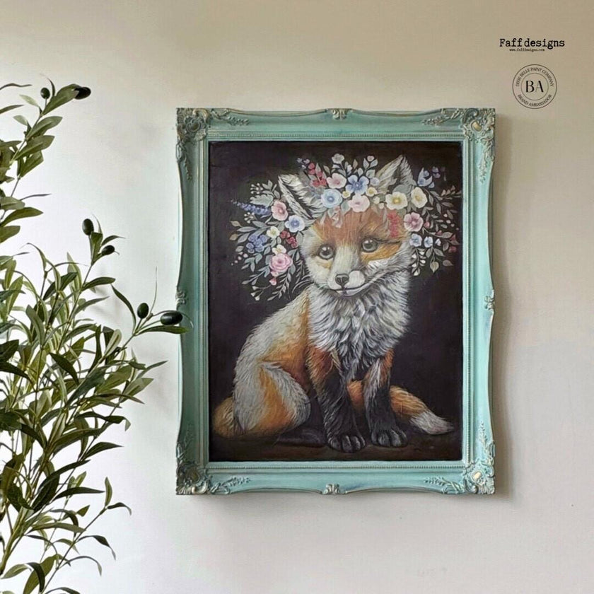 Floraison Fox - A3 Rice Decoupage Paper