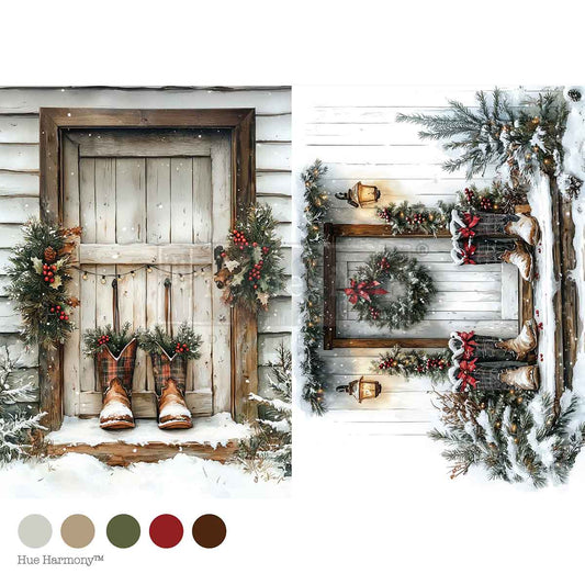 A4 DECOUPAGE – PLAID & PINE – 1 SHEET, 8.27″X11.69″