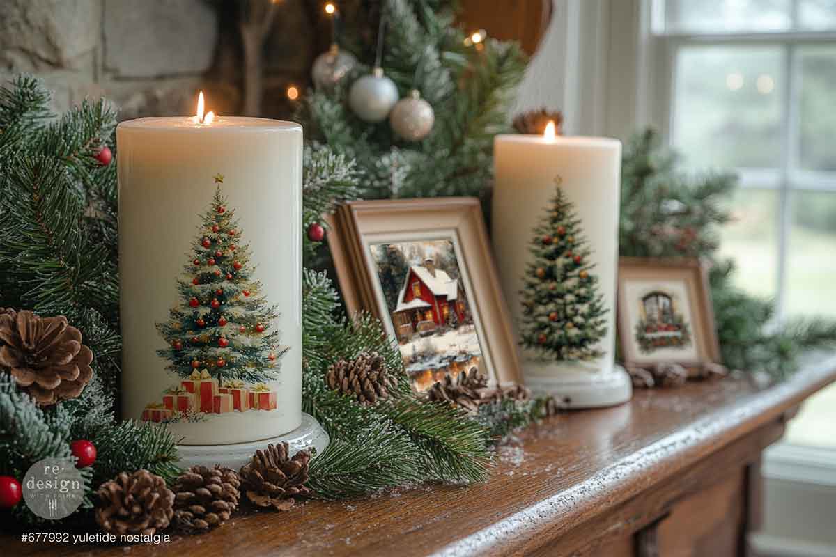 MIDDY TRANSFERS® – YULETIDE NOSTALGIA – 3 SHEETS + 1 BONUS SHEET, 8.5″X11″