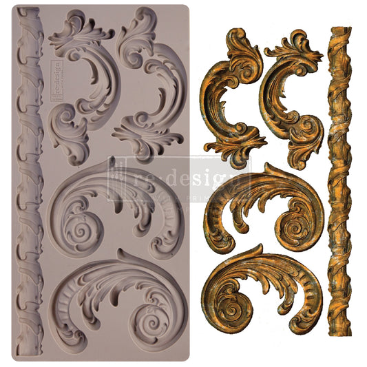 REDESIGN DECOR MOULDS® – LILIAN SCROLLS – 1 PC, 5″X10″, 8MM
