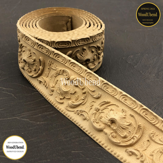 Pack of One Ornate Scroll Trim TR725 208×5.7 cm