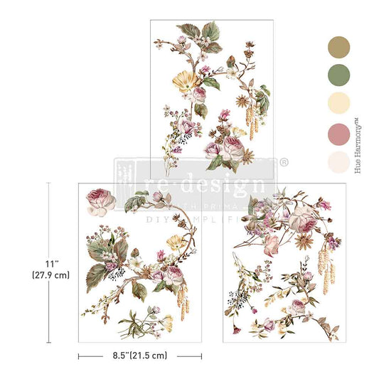 MIDDY TRANSFERS® – ROSETTE ROYALE – 3 SHEETS, 8.5″X11″