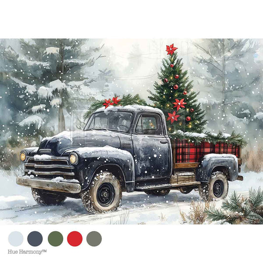 A4 DECOUPAGE – COUNTRY PINES DELIVERY – 1 SHEET, 8.27″X11.69″