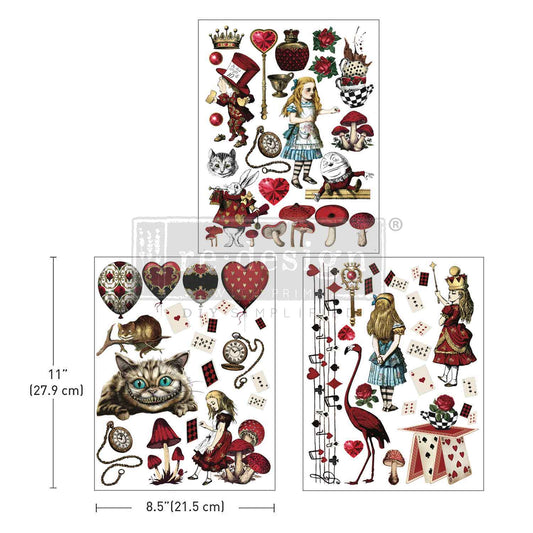 MIDDY TRANSFERS® – WONDERLAND IMPRESSIONS – 3 SHEETS, 8.5″X11″