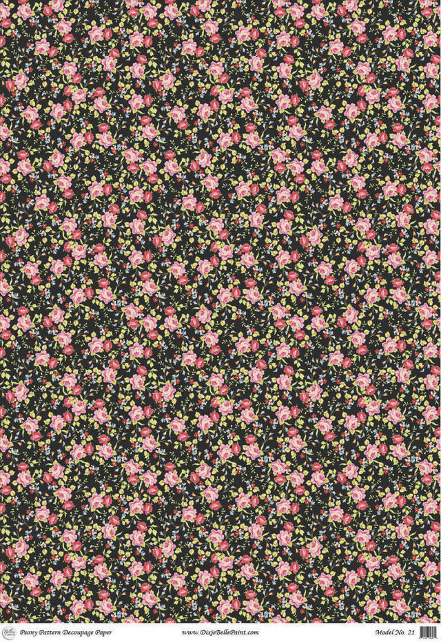 Peony Pattern - A1 Rice Decoupage Paper