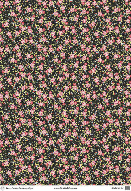 Peony Pattern - A1 Rice Decoupage Paper