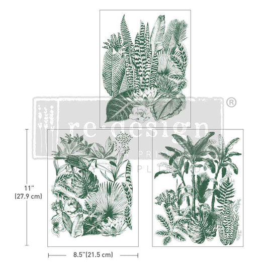 MIDDY TRANSFERS® – GREEN FOLIAGE – 3 SHEETS, 8.5″X11″