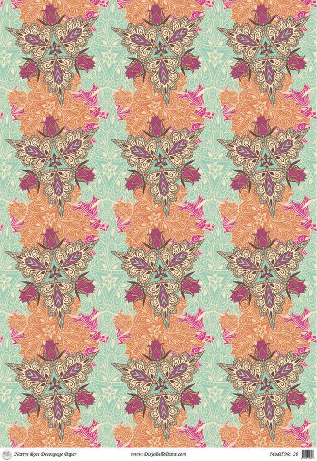 Native Rose - A1 Rice Decoupage Paper