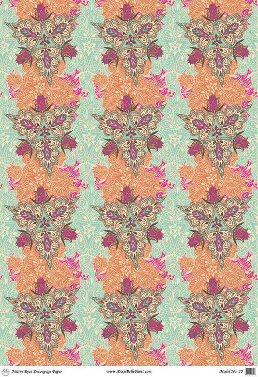 Native Rose - A1 Rice Decoupage Paper