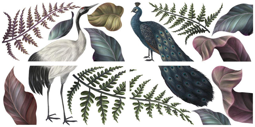 Elegant Avian Flora - Small Transfer