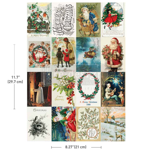 A4 TRANSFER – SEASON’S GREETINGS FROM THE PAST – 1 SHEET, 8.3″X11.7″