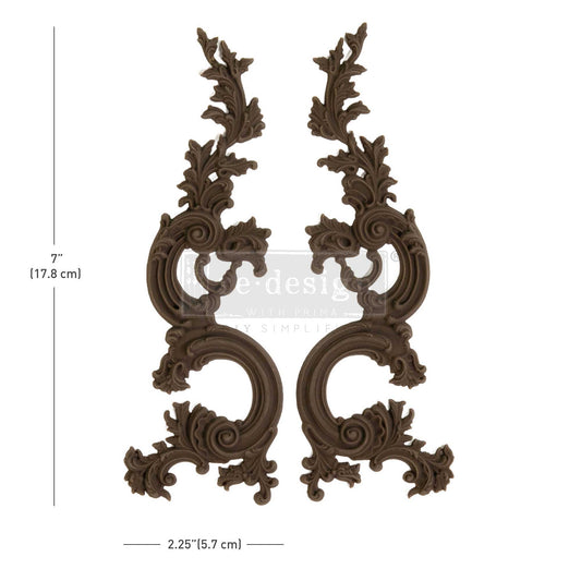 DECOR POLY® – SCROLL ENRICH – 2 PCS, 7″X2.25″X0.28″ / 17.8CMX5.72CMX0.71CM