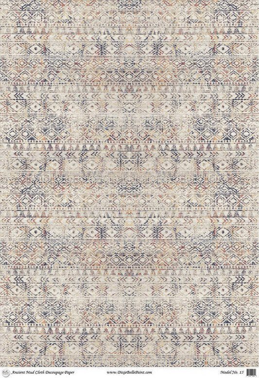 Ancient Mud Cloth - A1 Rice Decoupage Paper