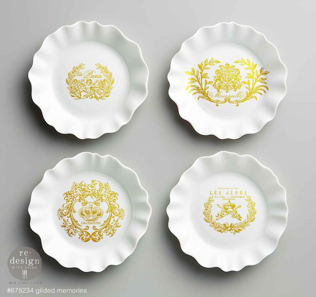 H2O TRANSFERS GOLD – GILDED MEMORIES – 2 SHEETS, 8.5″X11″