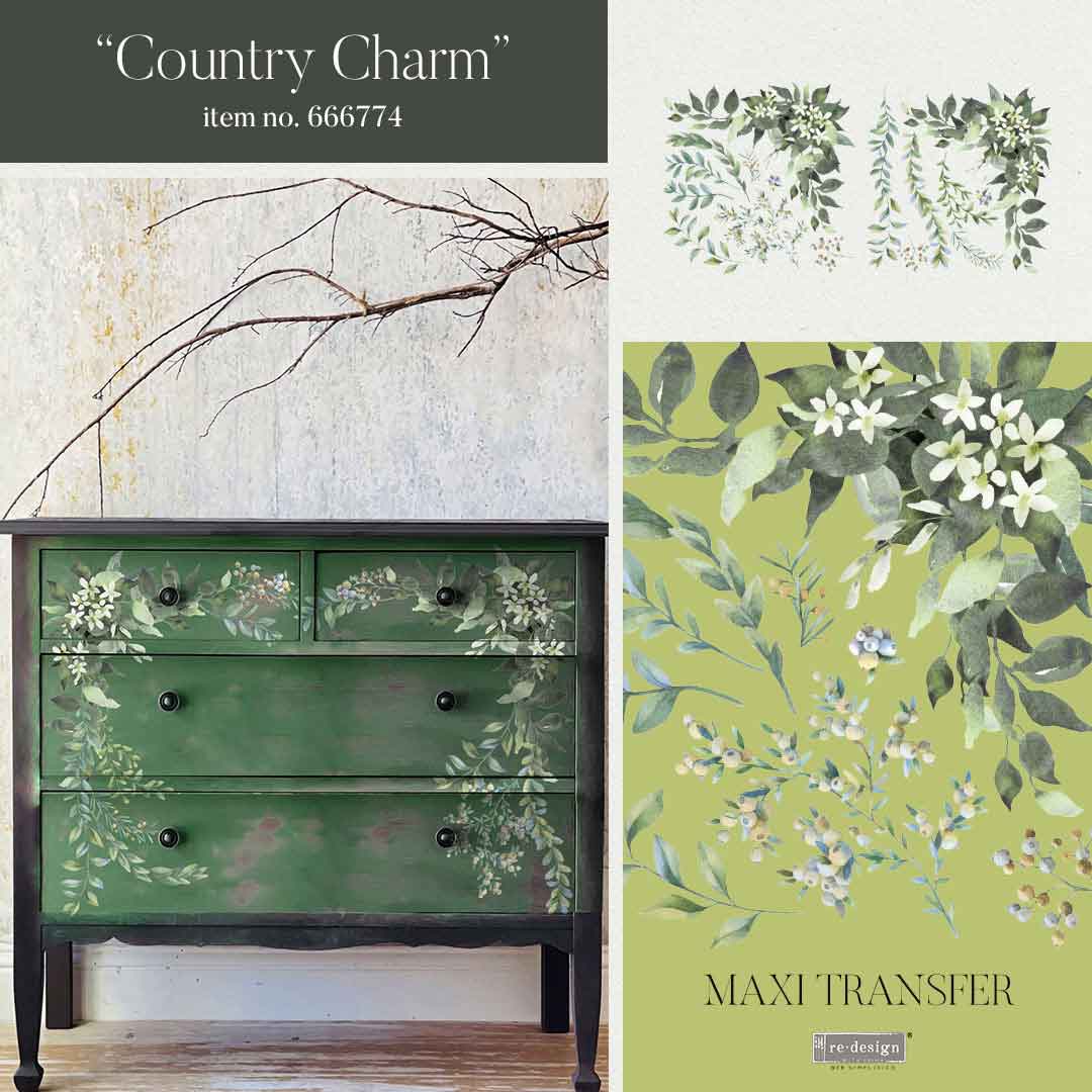 Maxi Transfer – Country Charm – 2 Sheets, 12″X12″