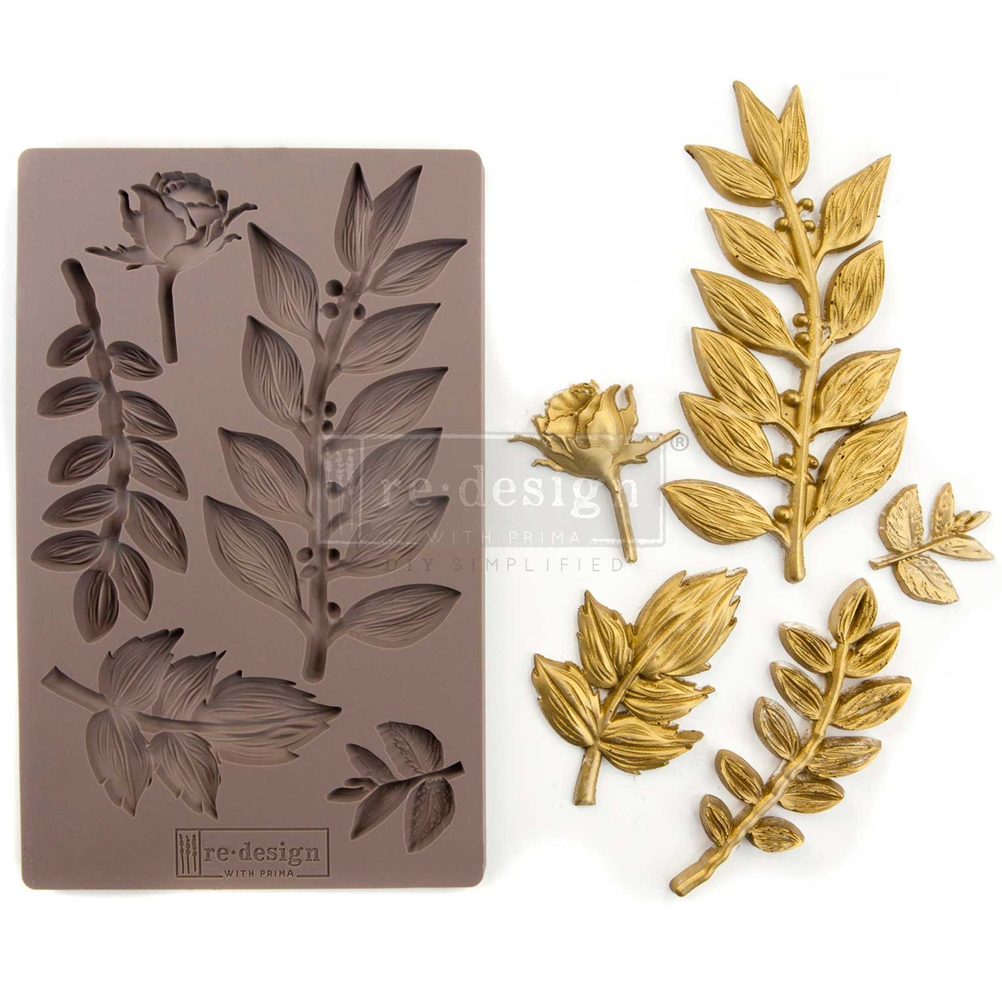 DECOR MOULDS® – LEAFY BLOSSOMS – 1 PC, 5″ X 8″