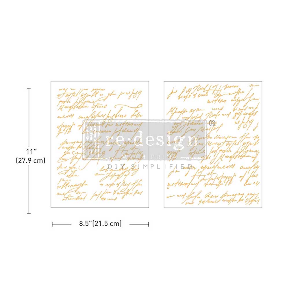 MIDDY FOIL TRANSFERS® KACHA – SHIMMERING SCRIPT – 2 SHEETS, 8.5″X11″