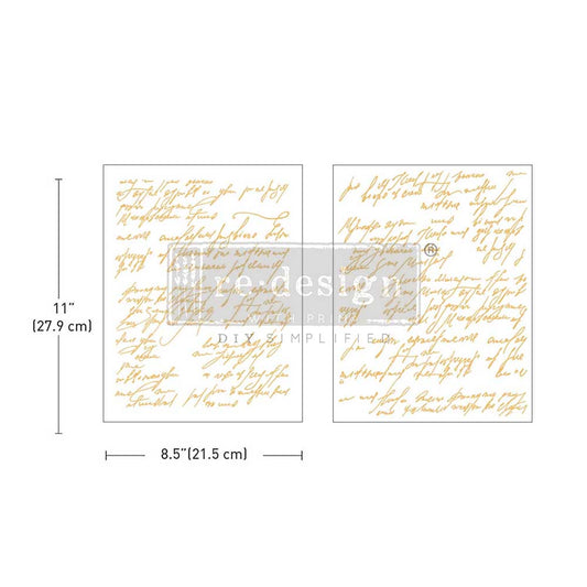 MIDDY FOIL TRANSFERS® KACHA – SHIMMERING SCRIPT – 2 SHEETS, 8.5″X11″
