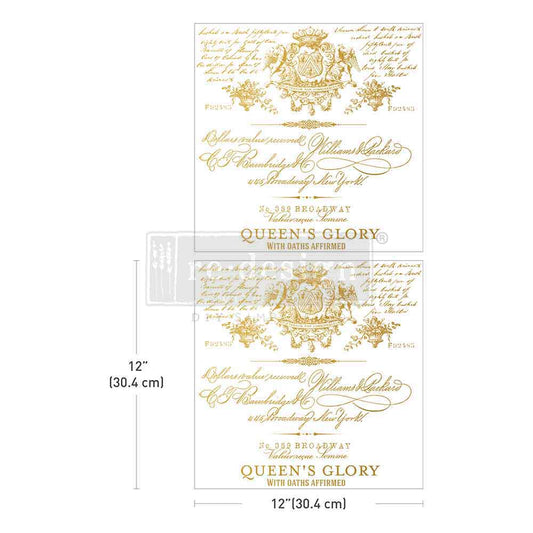 Maxi Transfers® – Queen’s Glory – 2 sheets, 12″x12″