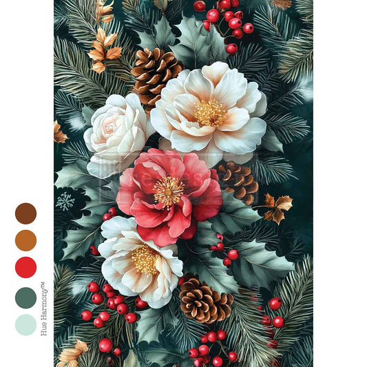 A4 DECOUPAGE – WINTER’S GRACE – 1 SHEET, 8.27″X11.69″