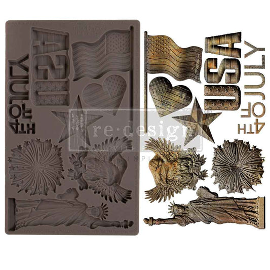 DECOR MOULDS® –HAPPY 4TH – 1 PC, 5″ X 8″