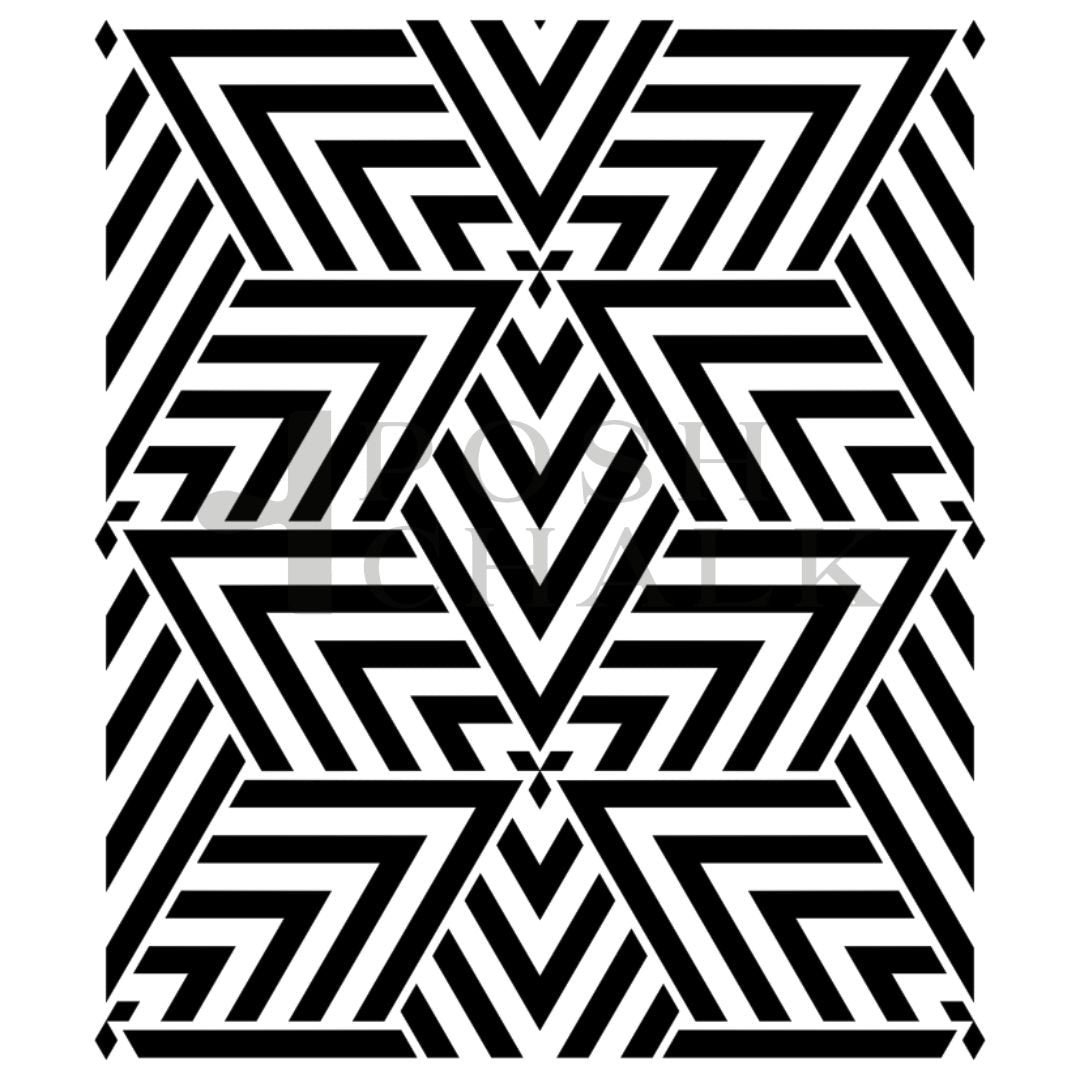 Posh Chalk GeoFusion Stencil 29x30cm (PCS087)