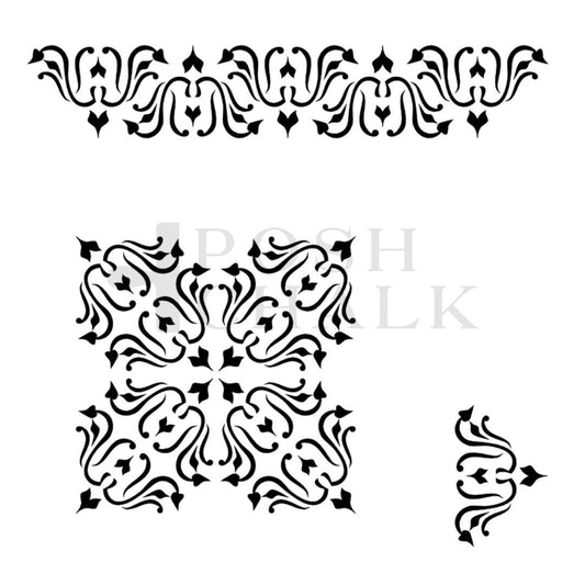 Posh Chalk Italian Border Stencil 29x30cm (PCS083)
