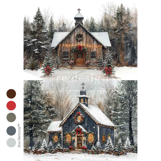 A4 DECOUPAGE – CHRISTMAS IN THE WOODS – 1 SHEET, 8.27″X11.69″