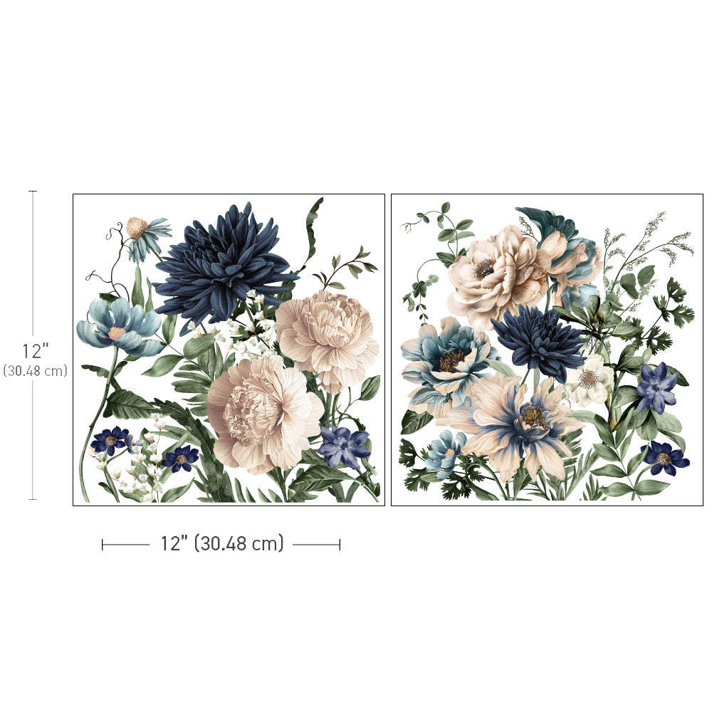 Maxi Transfers™ – Cerulean Blooms – 2 Sheets, 12″X12″
